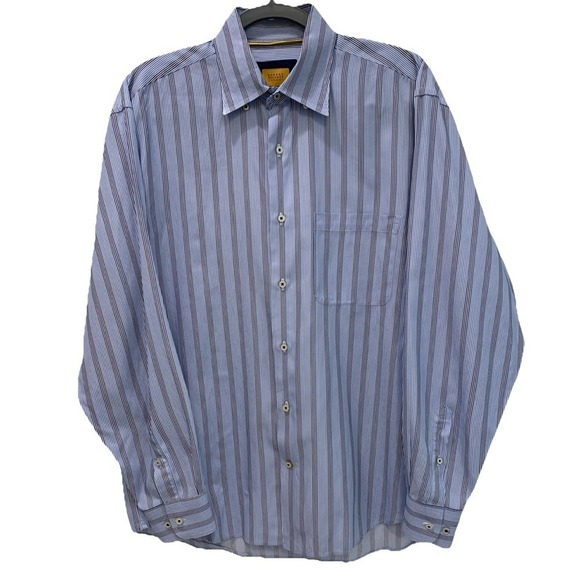 Robert Talbott Other - Robert Talbott Carmel Shirt L Long Sleeve Button Up Blue Striped Cotton EUC